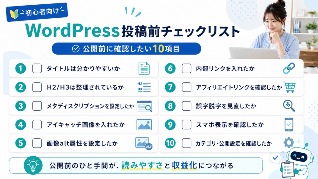 WordPressブログ記事の公開前チェックリスト