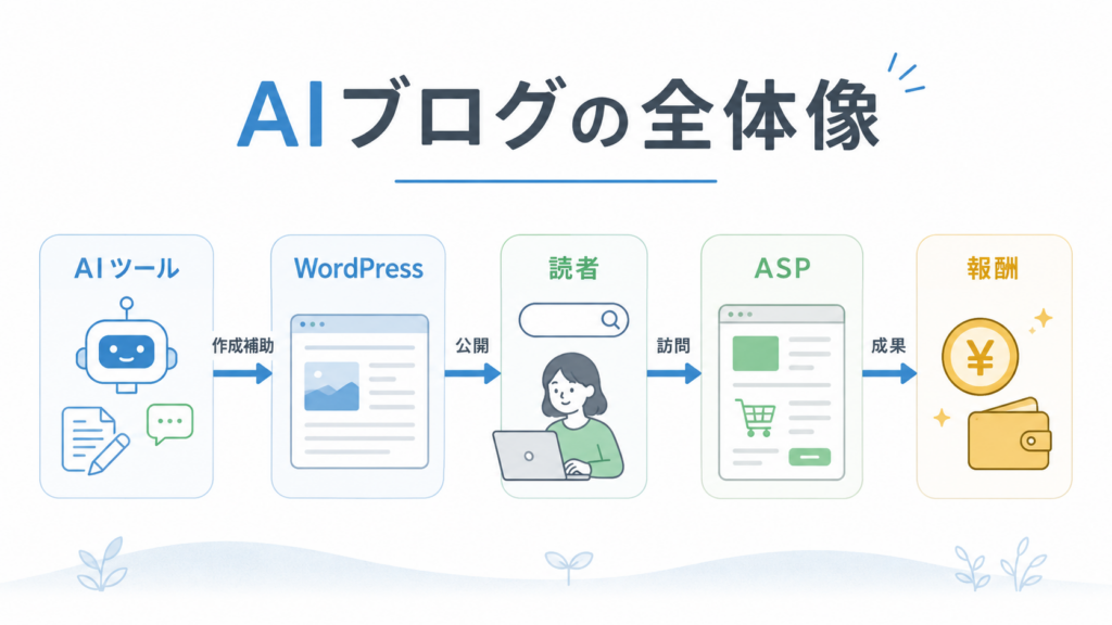 AIブログでAIツールとWordPressとASPを組み合わせる全体像