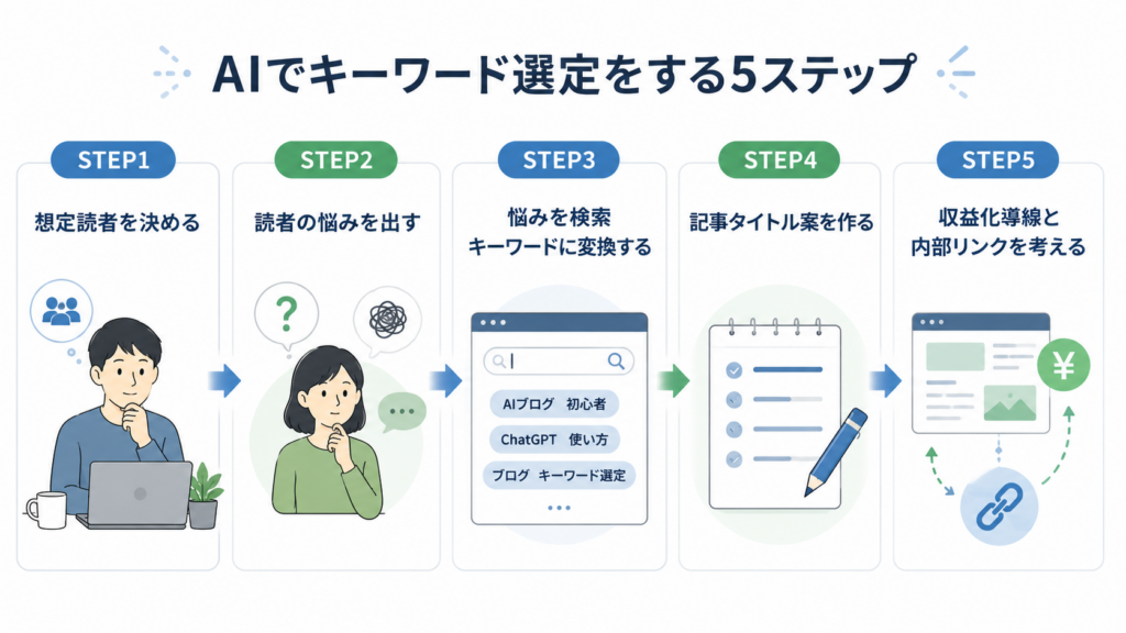ChatGPTを使ってブログのキーワード選定をする5ステップ
