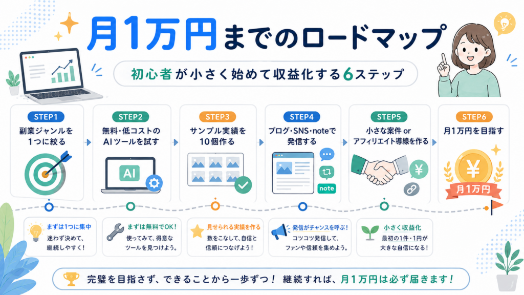 月1万円までのロードマップ図