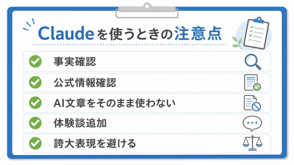 初心者がClaudeを使うときの注意点チェックリスト