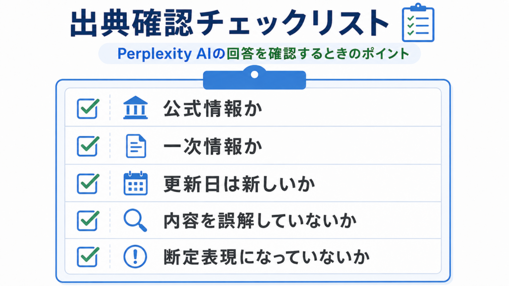AIブログでPerplexity AIを使うときの出典確認チェックリスト