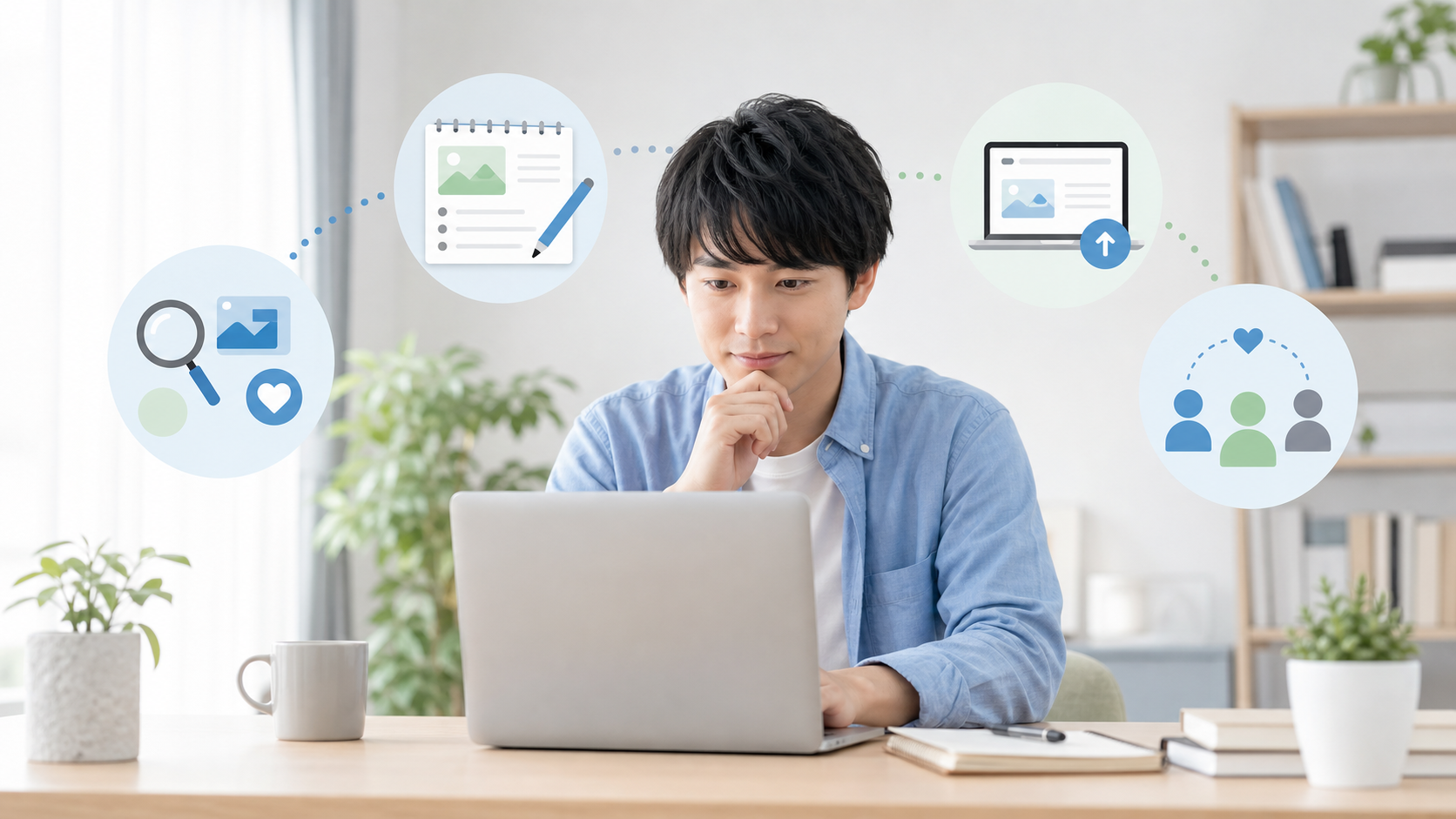 AIブログの始め方完全ガイド｜地方会社員が副収入を作るまでの流れを解説の内容を表す初心者向けアイキャッチ画像